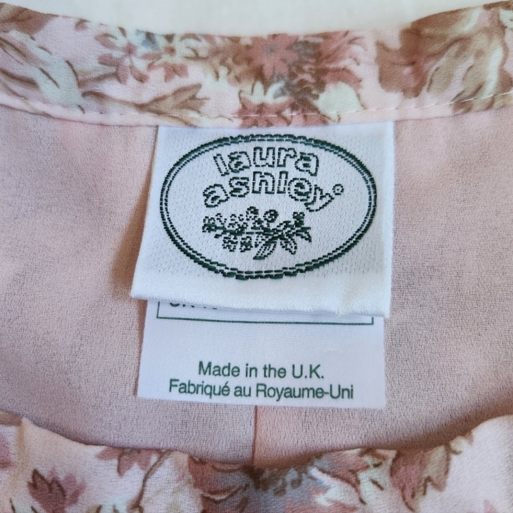 Laura Ashley accordion pleat pleated skirt blush pink floral print plisse size 6 - Picture 9 of 10